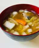 しじみ出汁×サバ缶　あったかスープ