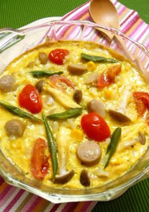 混ぜてチン♪簡単ごはんの卵蒸しカレー風味-レシピのメイン写真