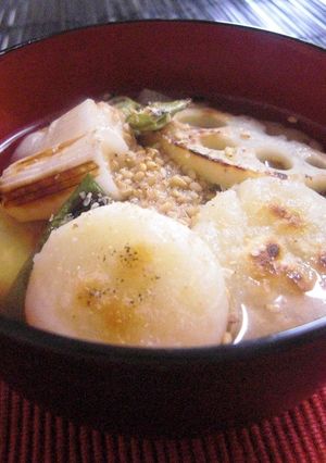 ◆香ばしい～焼き野菜とイモダンゴ汁◆-レシピのメイン写真
