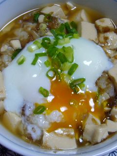 温泉卵と豆腐だしかけご飯-レシピのメイン写真