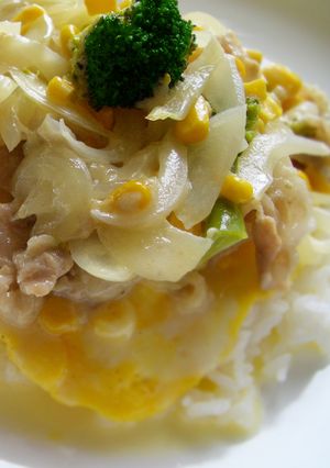 豚肉と卵のクリーミーのっけ丼-レシピのメイン写真