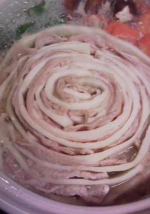 夕顔と豚バラ肉の薔薇鍋-レシピのメイン写真