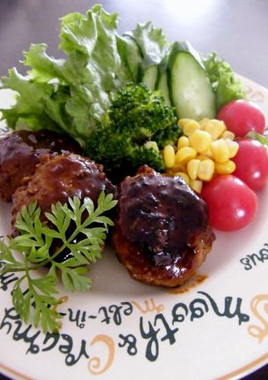 野菜たっぷり！ふわふわ照り照りハンバーグ-レシピのメイン写真