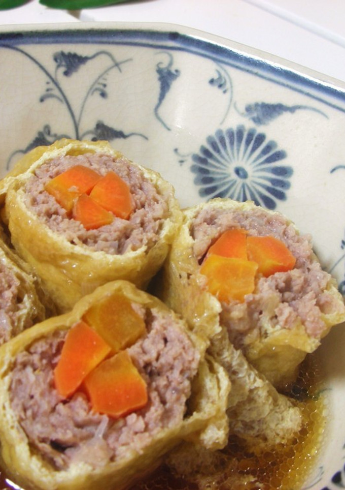 にんじんの油揚げ肉巻きまき煮-レシピのメイン写真
