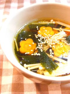 ✿えのきとわかめのピリ辛スープ✿-レシピのメイン写真