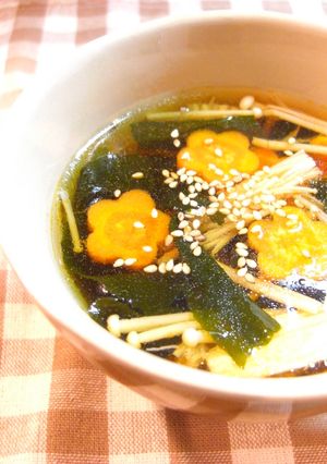 ✿えのきとわかめのピリ辛スープ✿-レシピのメイン写真
