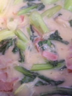 旨い☆チンゲン菜とハムのクリーム煮-レシピのメイン写真
