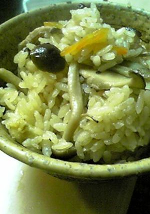 きのこご飯（牛丼の残り汁を使う♪）-レシピのメイン写真