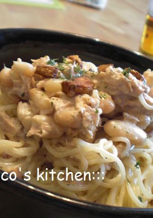==お豆さん・ツナマヨしょうゆパスタ==-レシピのメイン写真