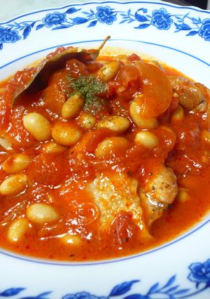 大豆とトマト、鶏肉の煮込み-レシピのメイン写真