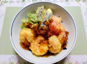 夏の夕飯！さっぱり茗荷ご飯天丼ジュレたれ-レシピのメイン写真