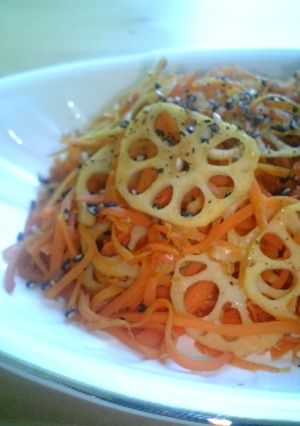 人参と蓮根炒め-レシピのメイン写真