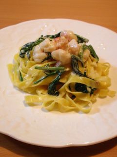 エビとほうれん草のクリームパスタ-レシピのメイン写真