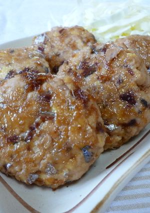 秋刀魚と豆腐の生姜照り焼きハンバーグ-レシピのメイン写真