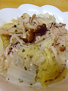 白菜・豚肉・しめじの重ね蒸し煮-レシピのメイン写真