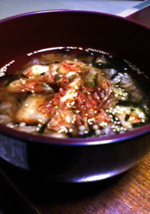 *お夜食にも♪超簡単☆キムチ玄米茶漬け*-レシピのメイン写真
