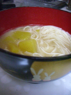 さつまいもと素麺のつるっつる♪みそ汁-レシピのメイン写真