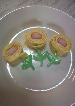 キャラ弁　☆くるくるお花-レシピのメイン写真
