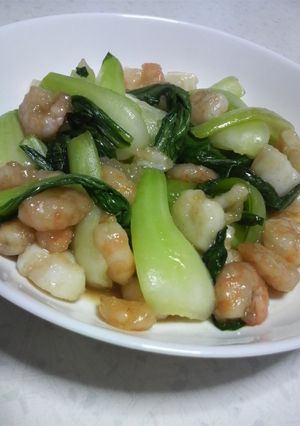 エビとイカとチンゲン菜の炒めもの-レシピのメイン写真