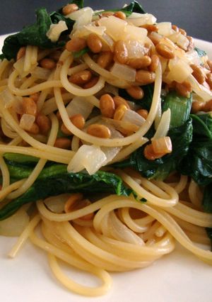小松菜と納豆のパスタ-レシピのメイン写真