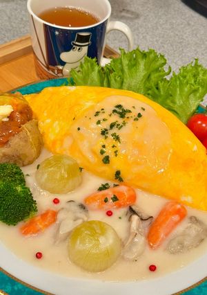海の一皿、牡蠣のシチューオムライス-レシピのメイン写真