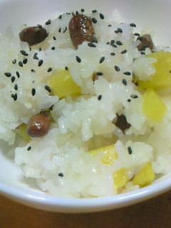 さつまいもと金時豆の簡単炊飯おこわ-レシピのメイン写真