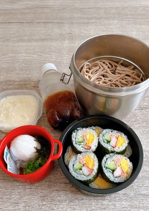 暑い季節のお弁当に🏝️とろろ蕎麦弁当🍱-レシピのメイン写真