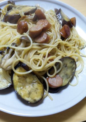 なすとしめじとソーセージでパスタ♪-レシピのメイン写真