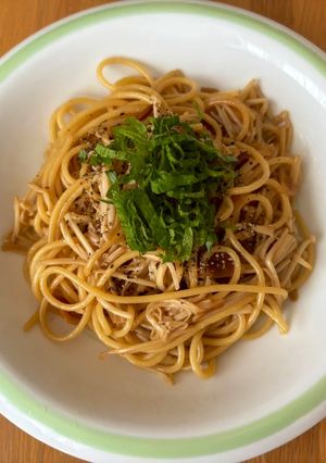 大葉とエノキのガリバタ和風パスタ！-レシピのメイン写真
