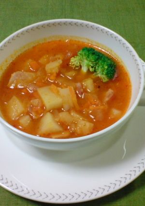 野菜ジュースで作る　簡単ミネストローネ♪-レシピのメイン写真