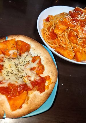 筍と新玉ねぎのトマトソース☆ピザ＆パスタ-レシピのメイン写真