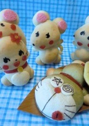 抹茶ドラえもんあんパン-レシピのメイン写真
