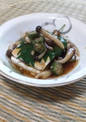 梅しそ豆腐のきのこ餡かけ-レシピのメイン写真