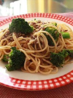 ブロッコリー✿挽肉✿ガーリックパスタ♡-レシピのメイン写真