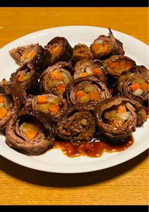 カルディ商品で牛肉の八幡巻き-レシピのメイン写真