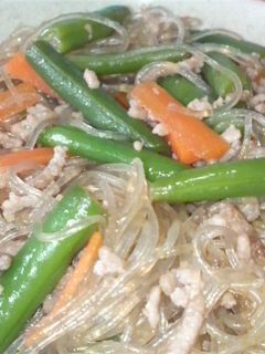 緑豆春雨とひき肉の炒め煮-レシピのメイン写真