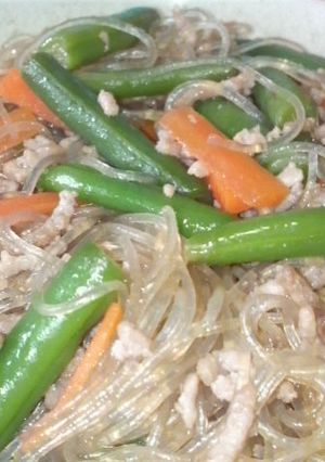 緑豆春雨とひき肉の炒め煮-レシピのメイン写真