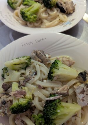 簡単★サバ水煮缶のペペロンチーノうどん-レシピのメイン写真