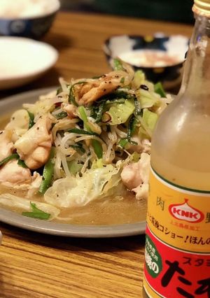 源タレ塩で鶏肉ともやし炒め-レシピのメイン写真