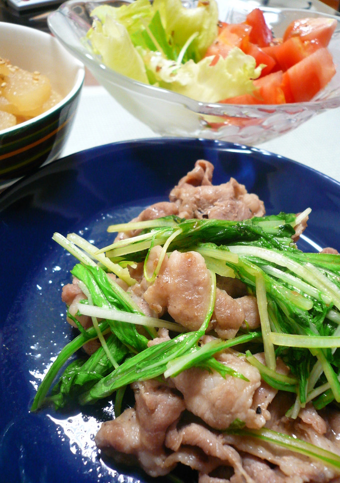 スピード料理！豚と水菜の炒めもの-レシピのメイン写真