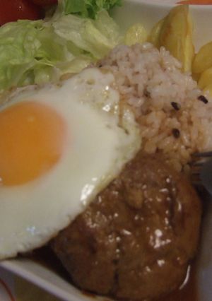 デミ不要！煮込みハンバーグでロコモコ風-レシピのメイン写真