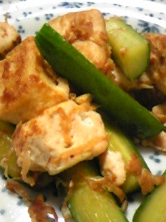 簡単♪きゅうりと豆腐のサッと炒め-レシピのメイン写真
