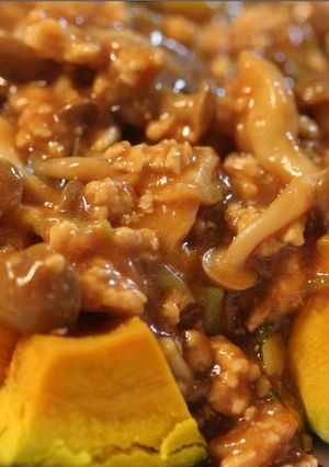 かぼちゃの鶏味噌あんかけ-レシピのメイン写真