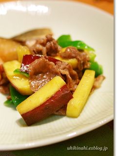 牛肉とさつまいもの甘辛炒め-レシピのメイン写真