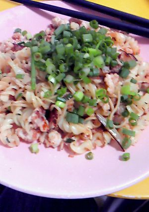 鶏ひき肉とたっぷりねぎのさっぱりパスタ-レシピのメイン写真