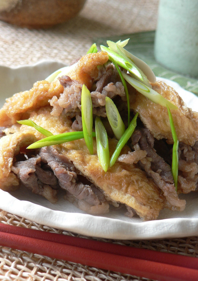 ご飯がほしくなる！牛肉と油揚げの甘辛炒め-レシピのメイン写真