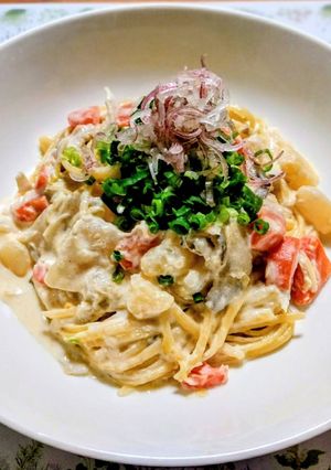 豚汁リメイク、クリームチーズパスタ！-レシピのメイン写真