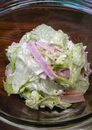簡単♪超特急！！レタスとハムのサラダ-レシピのメイン写真