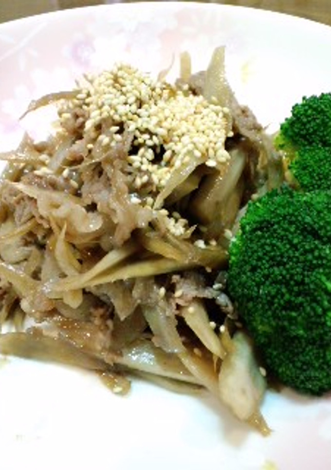 牛肉とごぼうの炒め煮-レシピのメイン写真