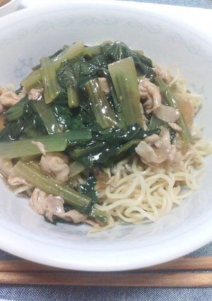 カンタン!!豚と小松菜のあんかけ焼きそば-レシピのメイン写真